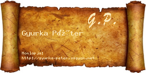Gyurka Péter névjegykártya
